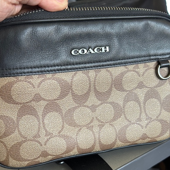 Coach Graham Crossbody Signature Bag Canvas Khaki Black - Picture 11 of 12